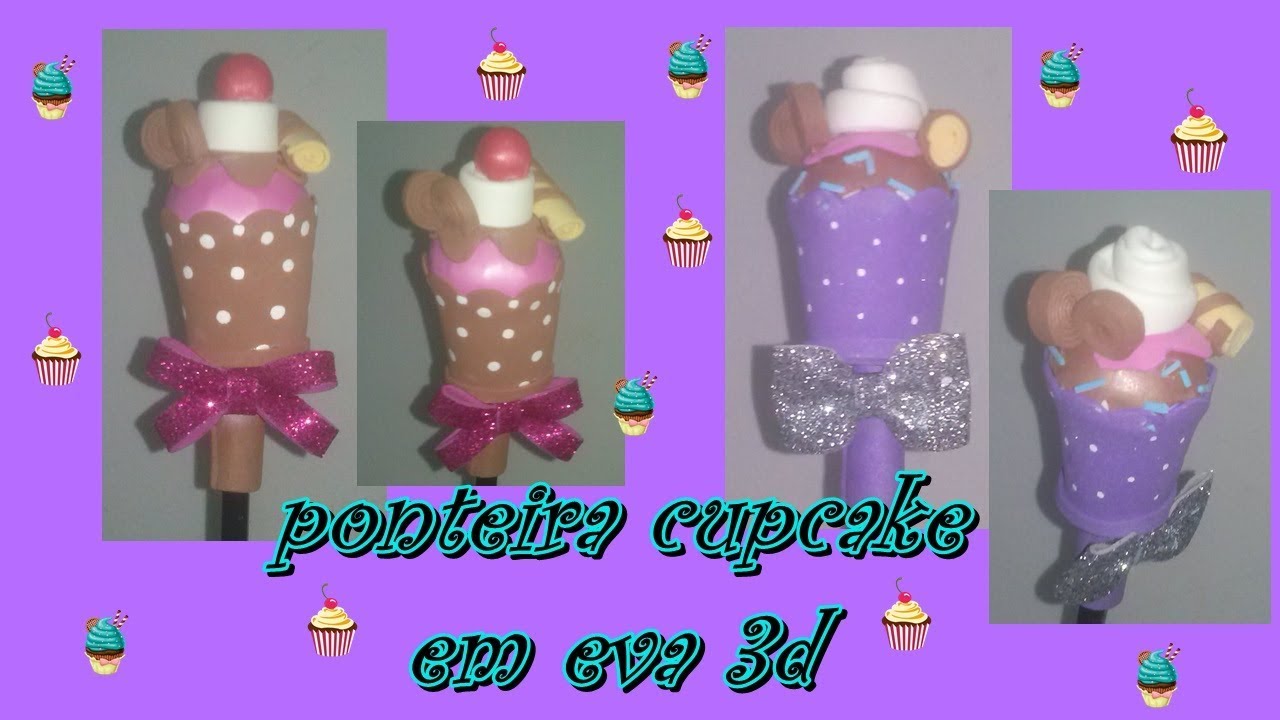 Ponteira cupcake em eva 3d
