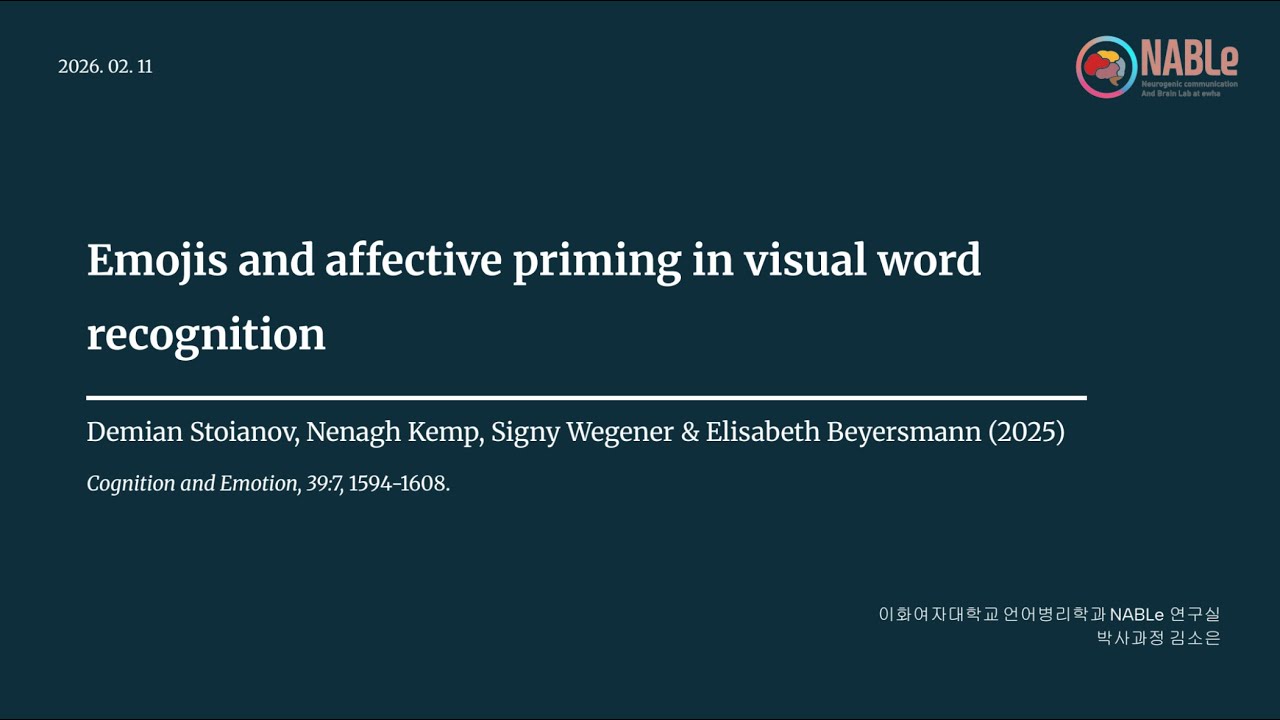 [Paper Review] Emojis Affective Priming Visual Word Recognition