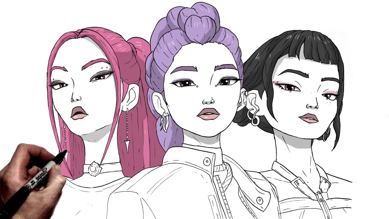 How To Draw Huntrix | Step By Step | KPop Demon Hunters