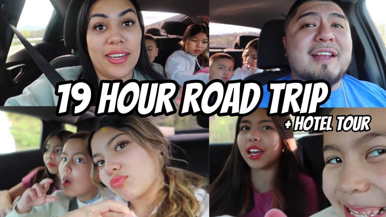 19 Hour Road Trip To Disney With Family Of 5 + Hotel Tour (Analeigha got car sick) 🤢