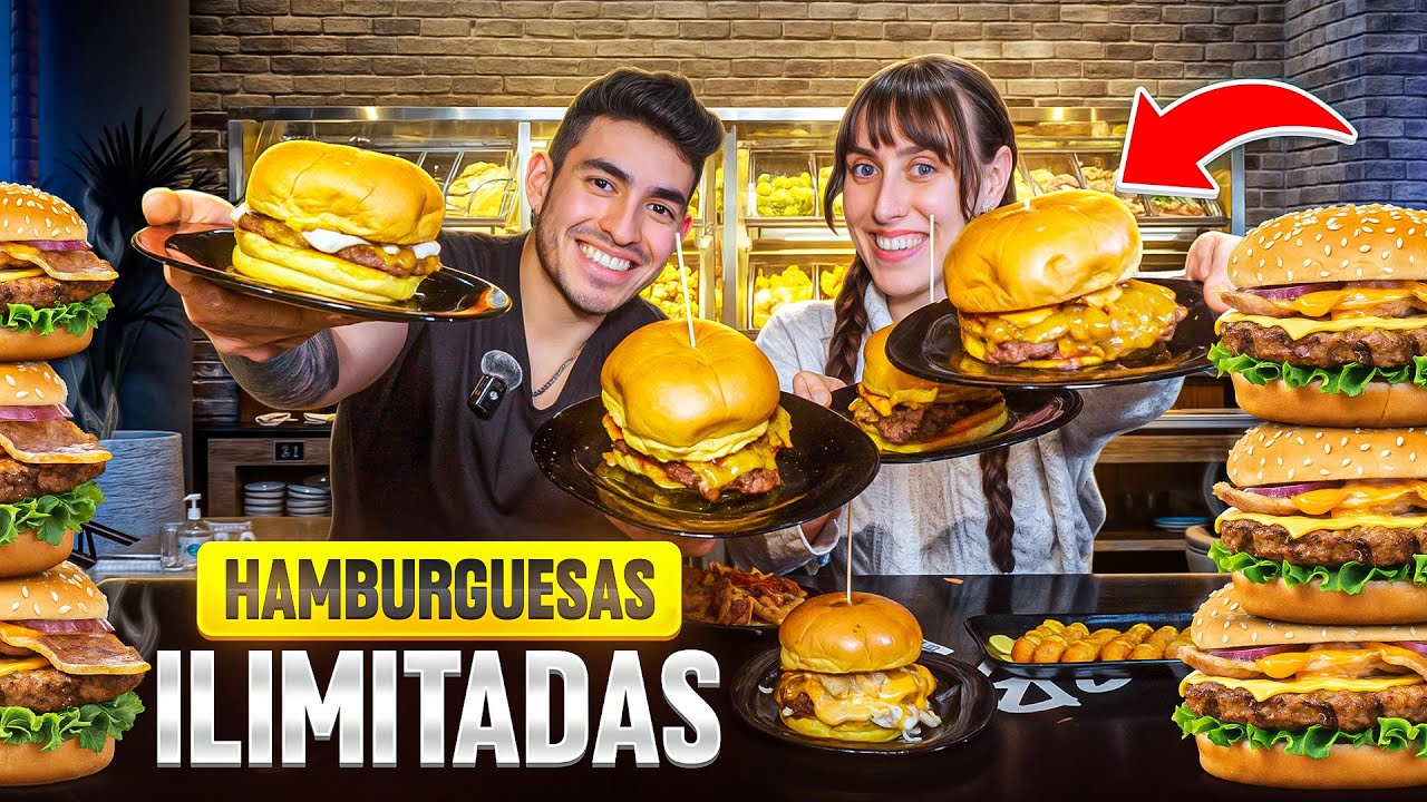 Probamos un buffet de hamburguesas ILIMITADO! 🍔🔥 | Lo probamos TODO!!