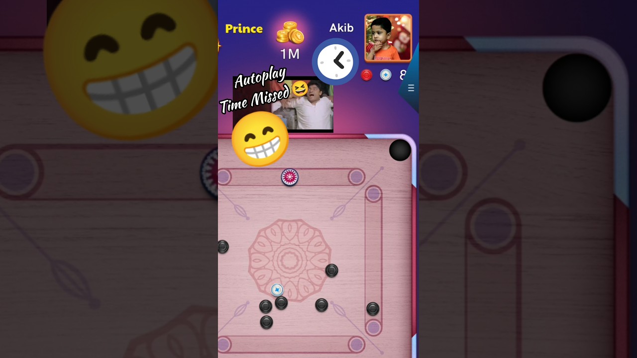 😜1M Autoplayer Time Missed😆🤣 Carrom Pool Autoplay V's Me💪🔥 