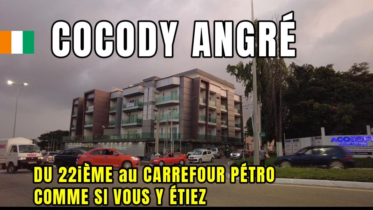 Abidjan Cocody, Côte d’Ivoire 🇨🇮 | Balade à pied / Walking Tour Latrille → Carrefour Pétro Ivoire