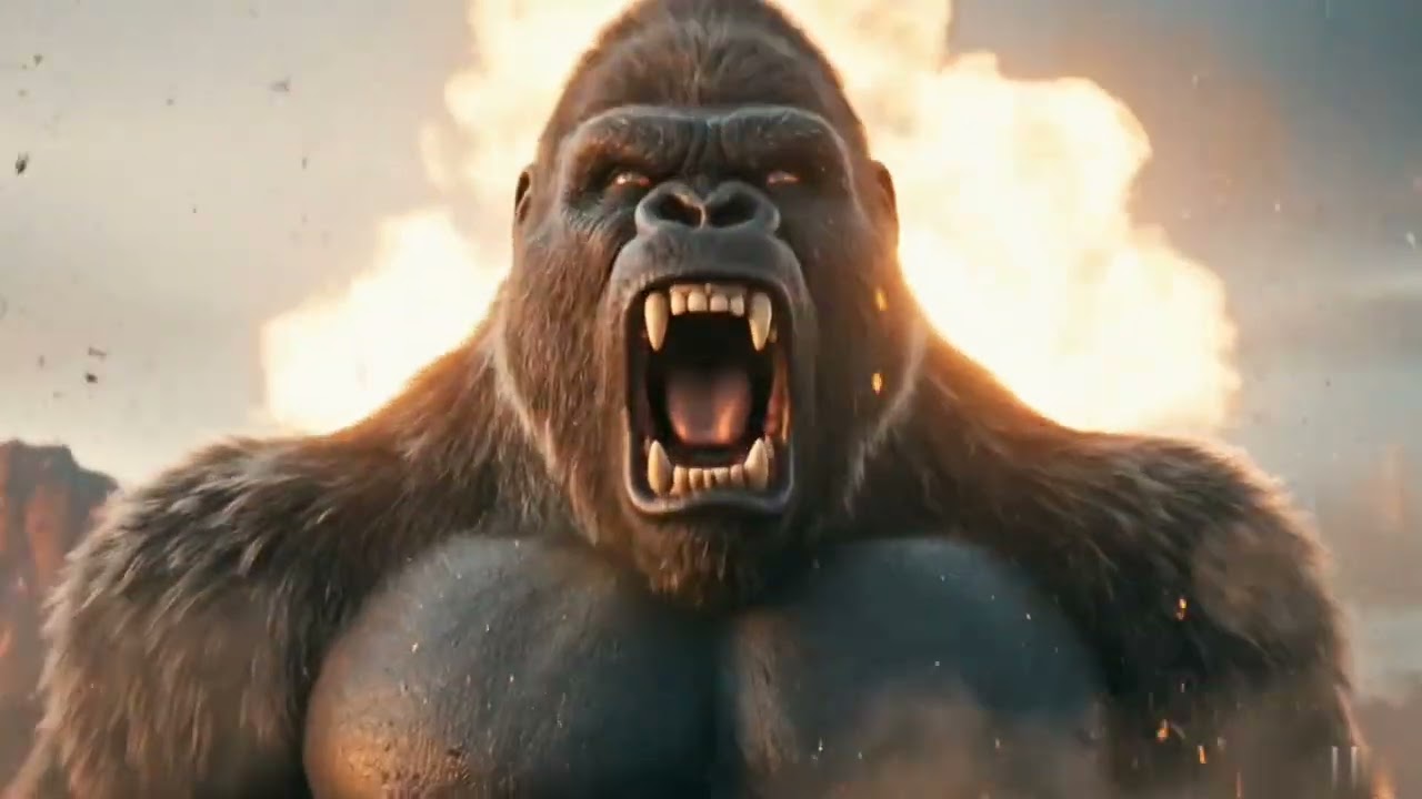 King Kong vs lion battle.