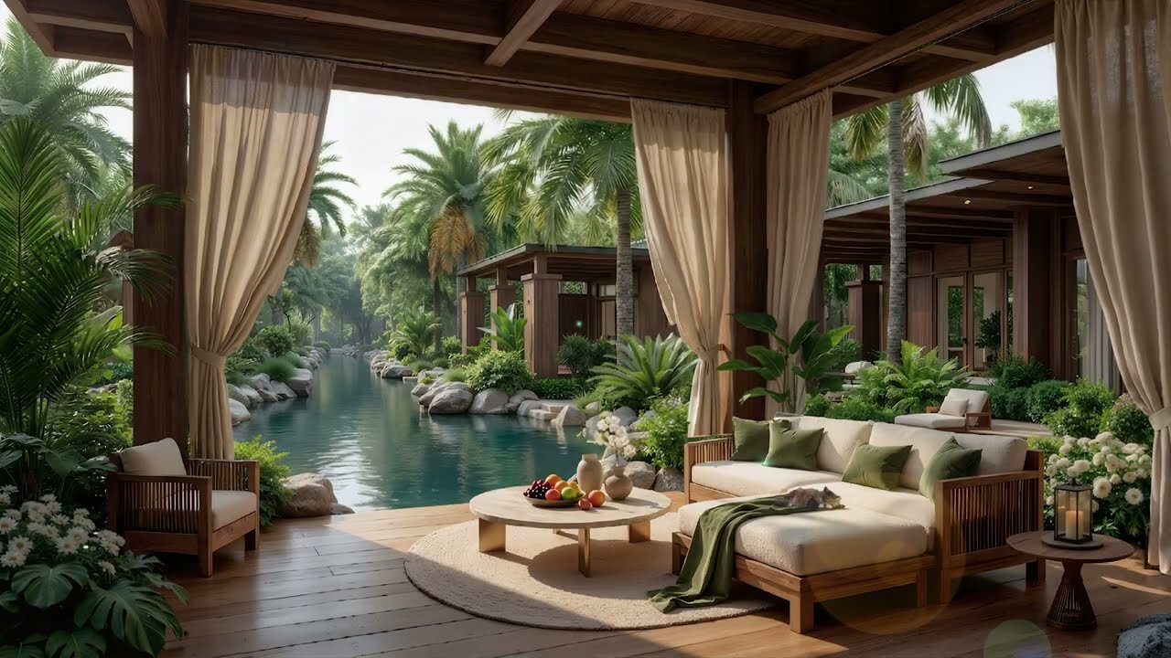 Cozy Living Room Jazz Ambience For Good Morning | Faint Jazz Music By The Lake To Working & Focus