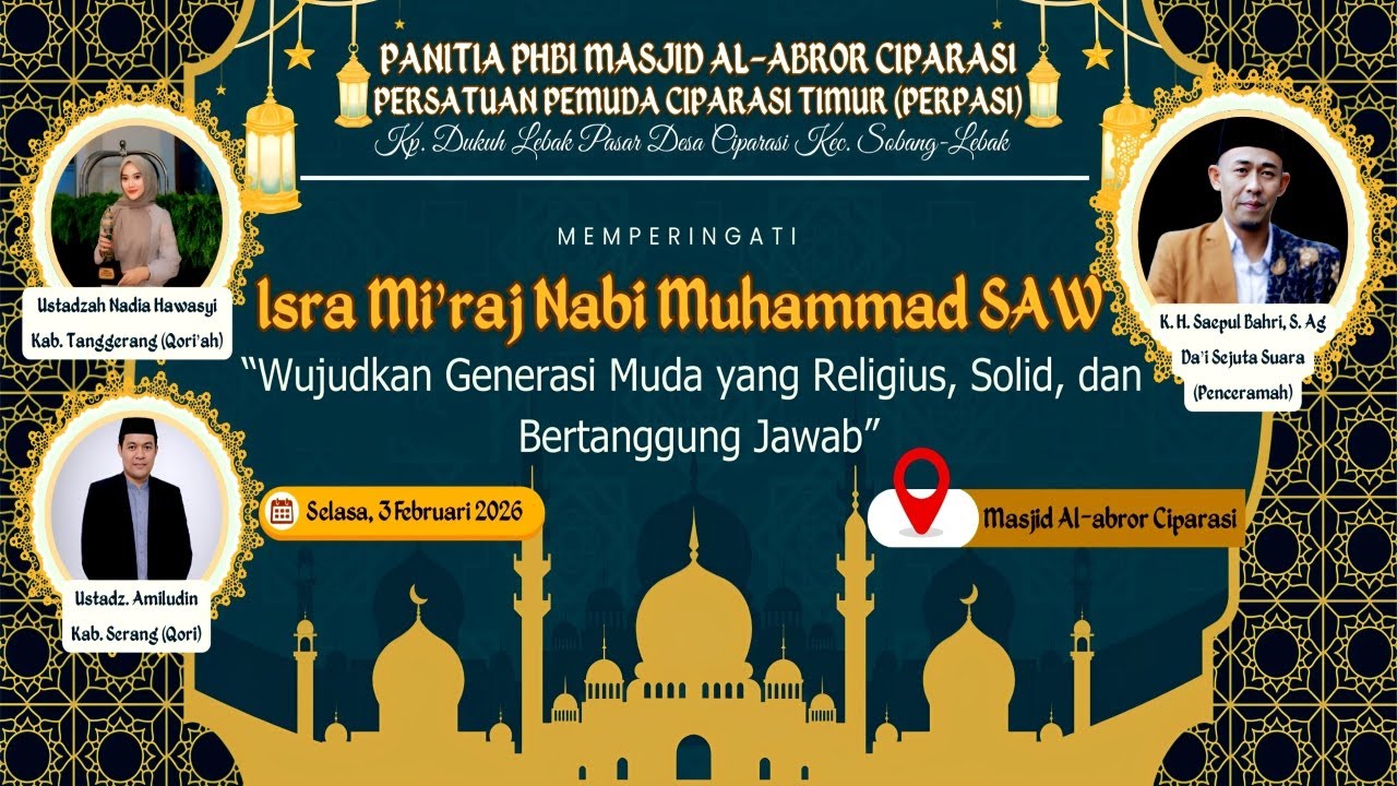 Live Streaming PHBI Bersama KH. Saepul Bahri ( Da’i Sejuta Suara ) di Masjid Al-Abror Ciparasi