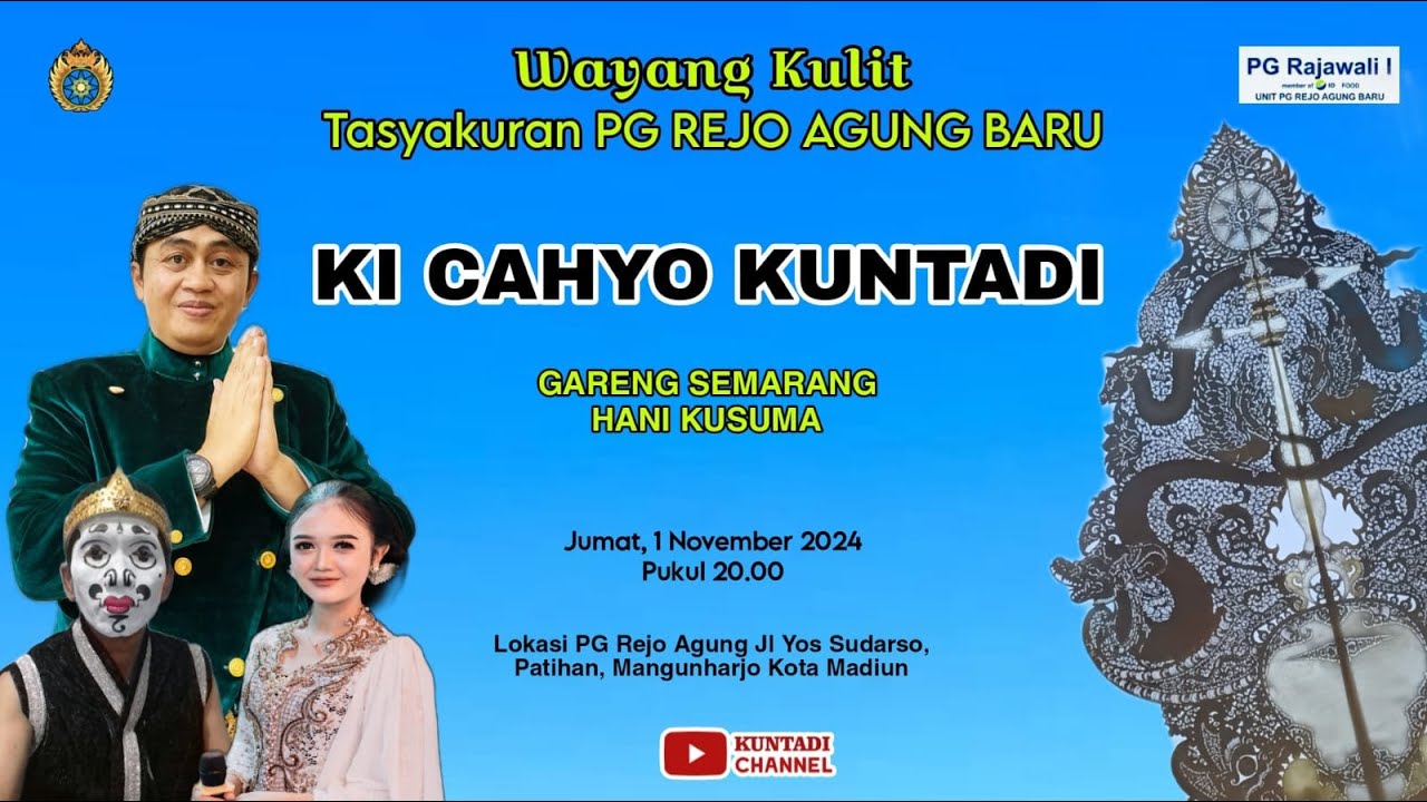 #WAYANG KULIT KI CAHYO KUNTADI ~~ TASYAKURAN PG. REJO AGUNG BARU MADIUN