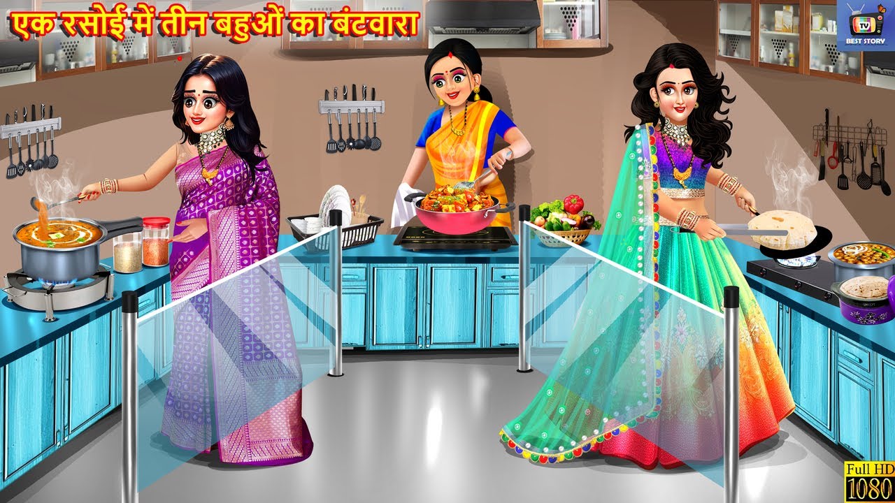 एक रसोई में तीन बहुओं का बंटवारा | Teen Bahuon Ka Bantwara | Saas Bahu | Hindi Kahani | Moral Story