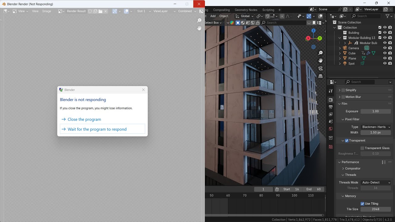 Быстрое решение проблемы сбоя рендеринга — Blender CMD Render