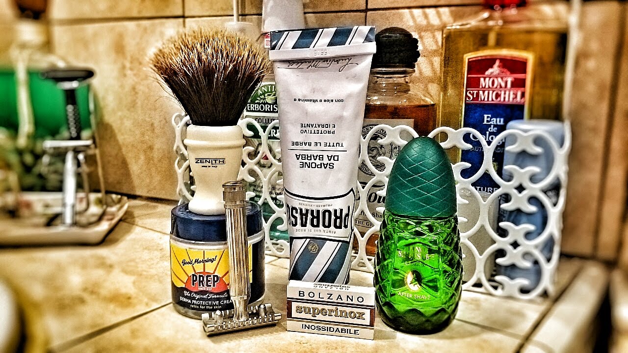 Rasatura con Proraso Blu - Rasoio Fatip & Muster - Zenith in cavallo - Pino Silvestre