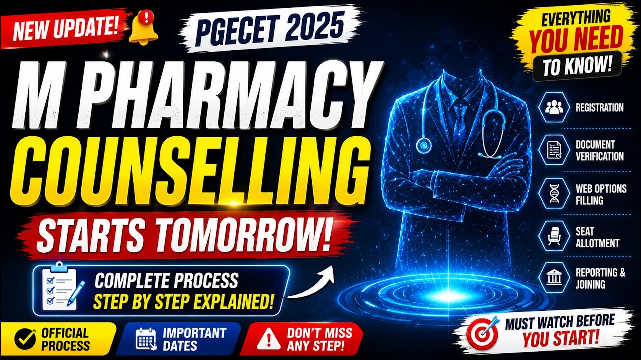 TG PGECET M.Pharmacy Counselling 2025 | Complete Process Explained 🔥 Registration to Seat Allotment