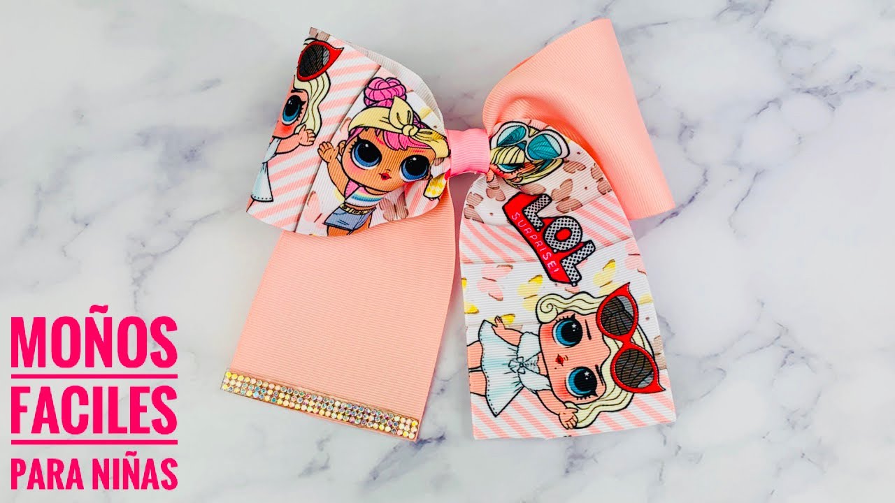 Como hacer moños para niñas estilo porrista  / how to make cheer bow