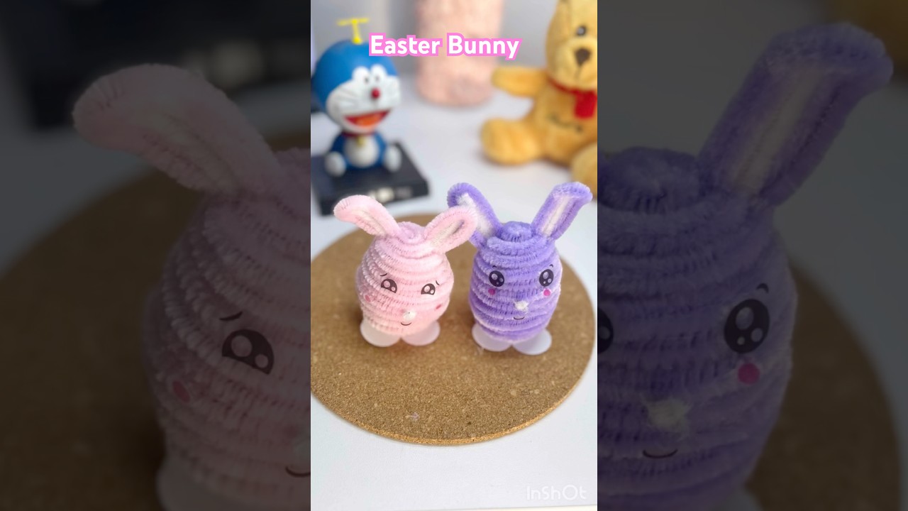 Cute Easter Bunny Egg Decor DIY! #diy #easterbunny #eastereggs