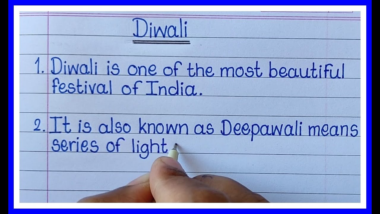 10 Easy Lines On Diwali Festival in English/Short Essay On Diwali English Writing