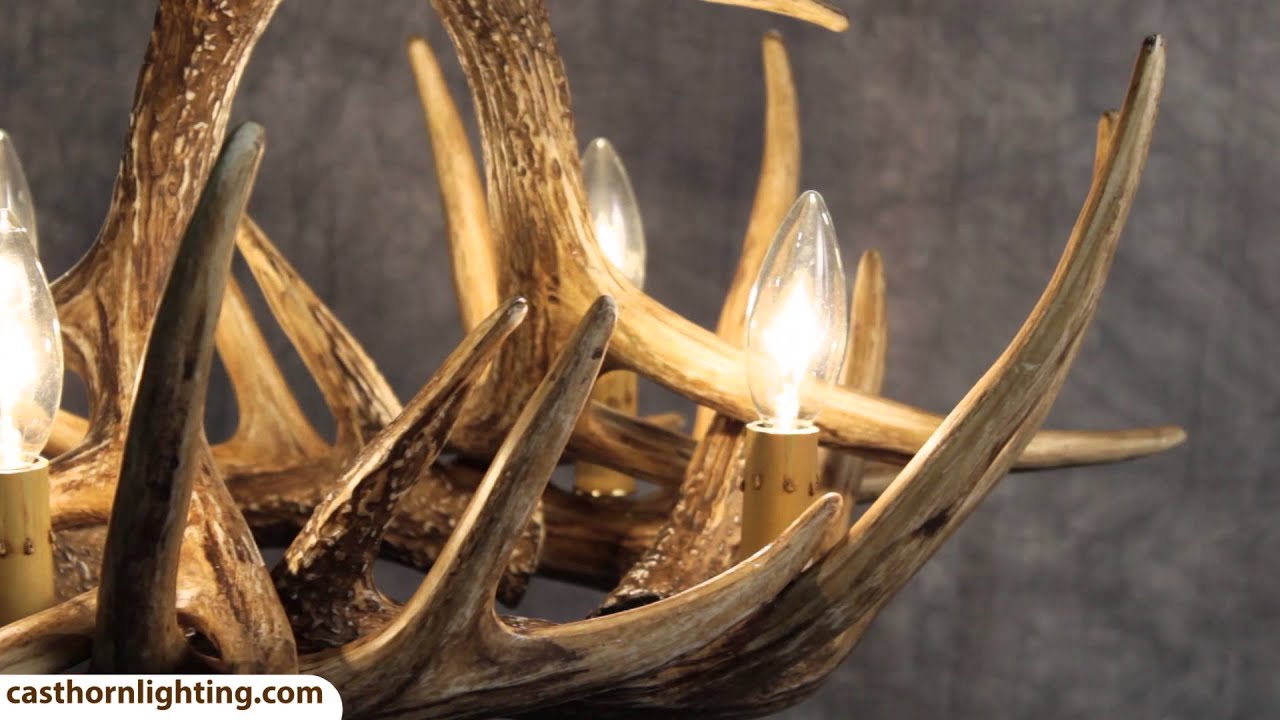 Whitetail Deer 6 Antler Chandelier - Cast Horn Designs