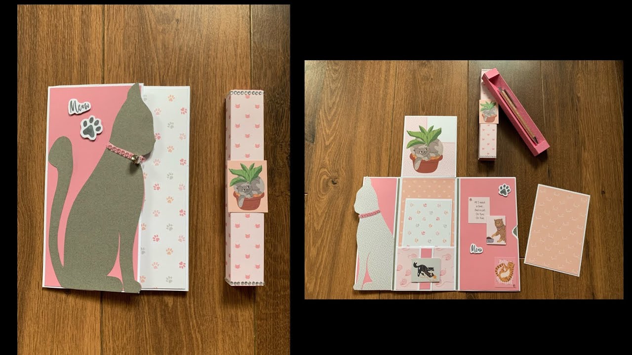 PRÉSENTATION SCRAP Mini  Album pochette Chat 🐈 🐱🐈‍⬛