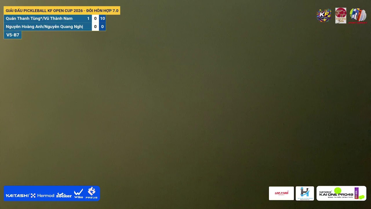 LIVE | GIẢI ĐẤU PICKLEBALL KF OPEN CUP 2026 - ĐÔI HỖN HỢP 7.0 | V5-B7