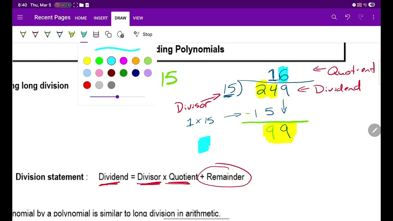 Dividing Polynomials