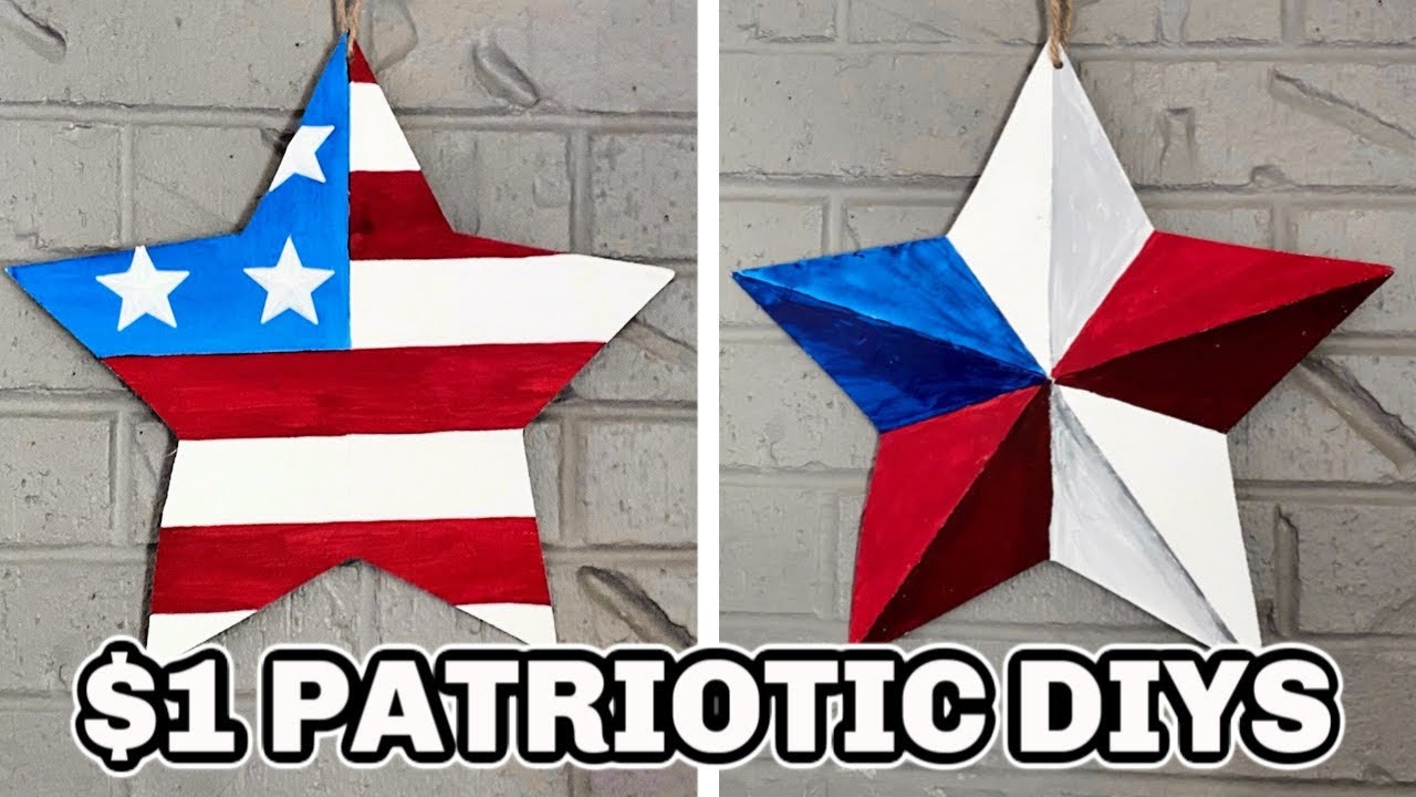 DIY Dollar Tree Patriotic Stars (3D shading tutorial)