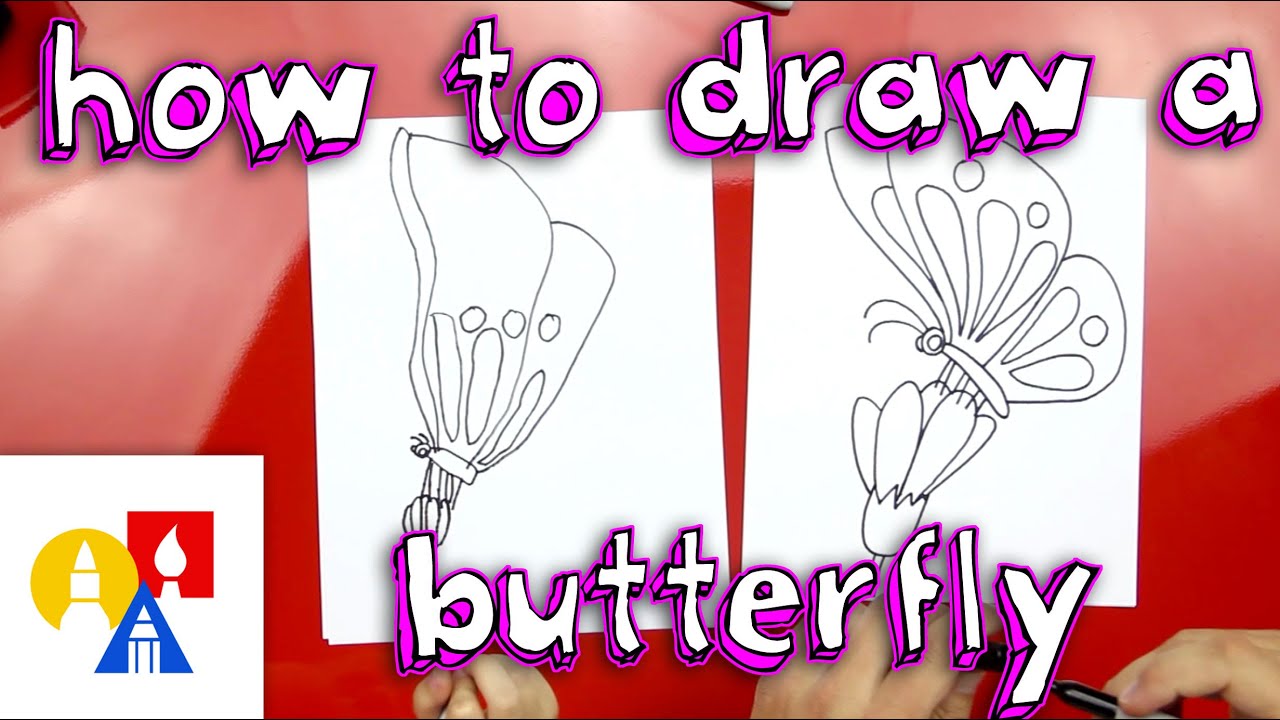 How To Draw A Butterfly On A Flower