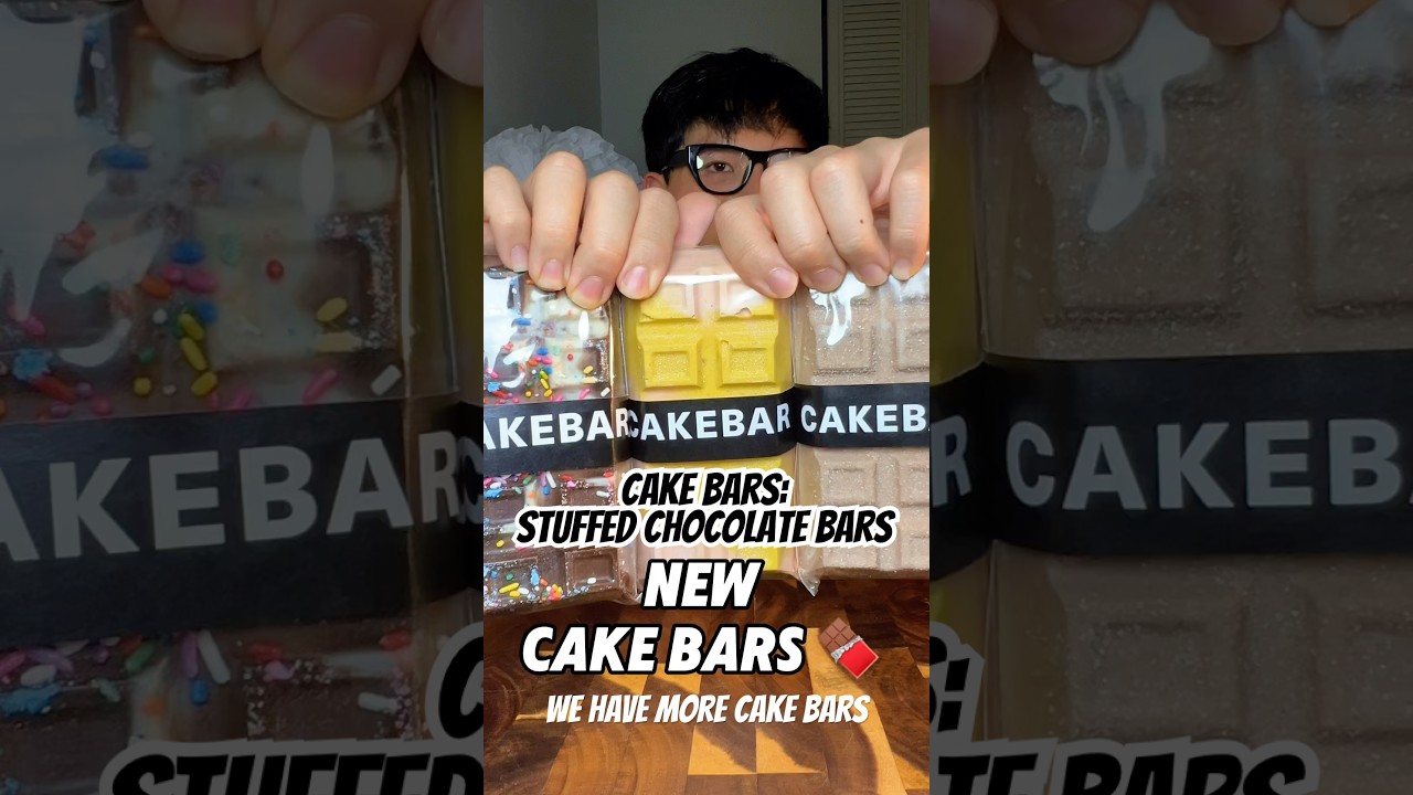 Your Chocolate Bars~ Stuffed Chocolate Bars: Cake Bars #shorts #mukbang #MukbangASMR #chocolatebars