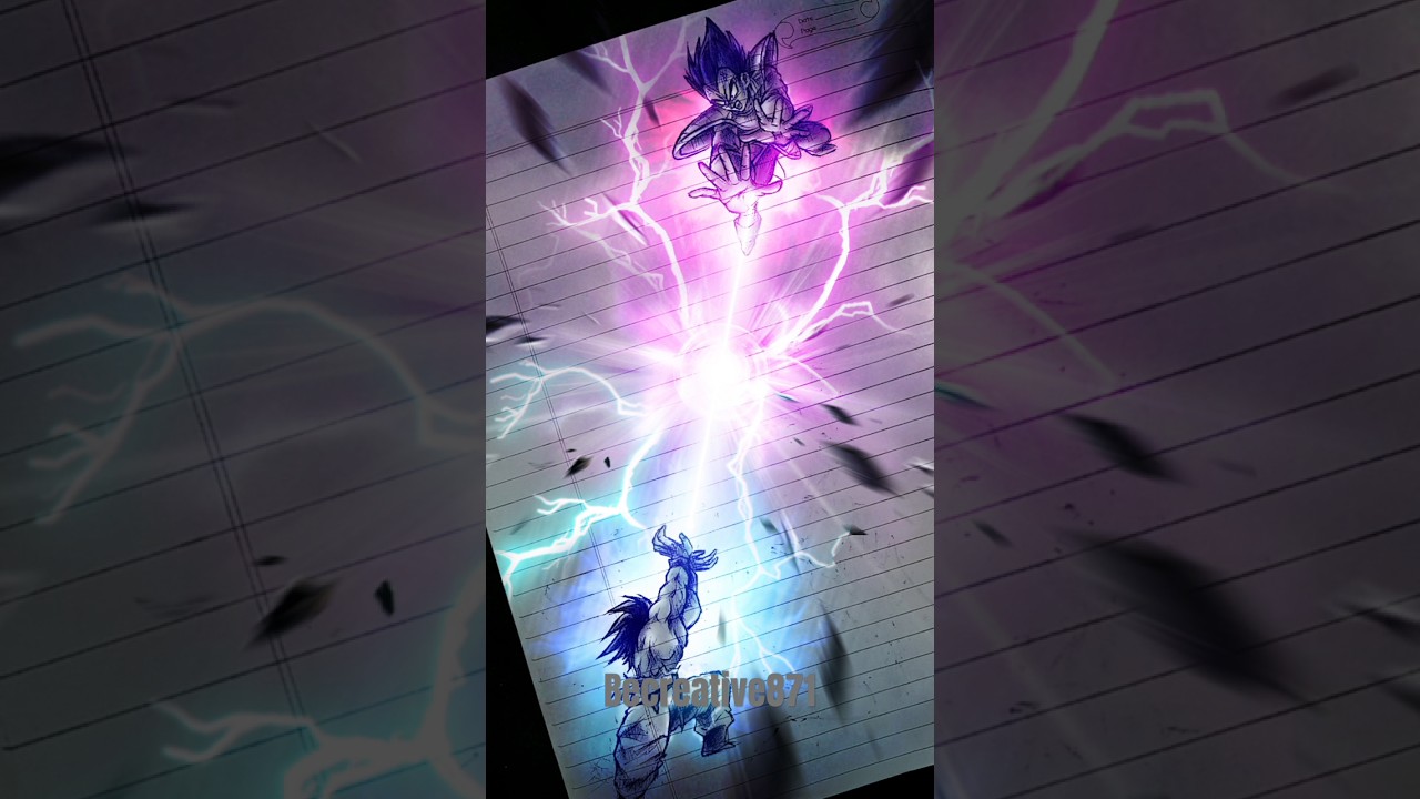 Drawing Goku vs Vegeta battle using 