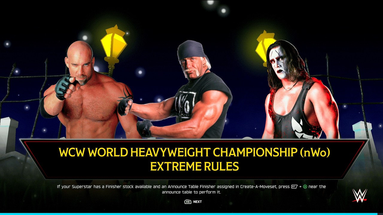 WWE 2K25 FULL MATCH - Goldberg vs. Hogan vs. Sting - Extreme Rules Legends Clash!
