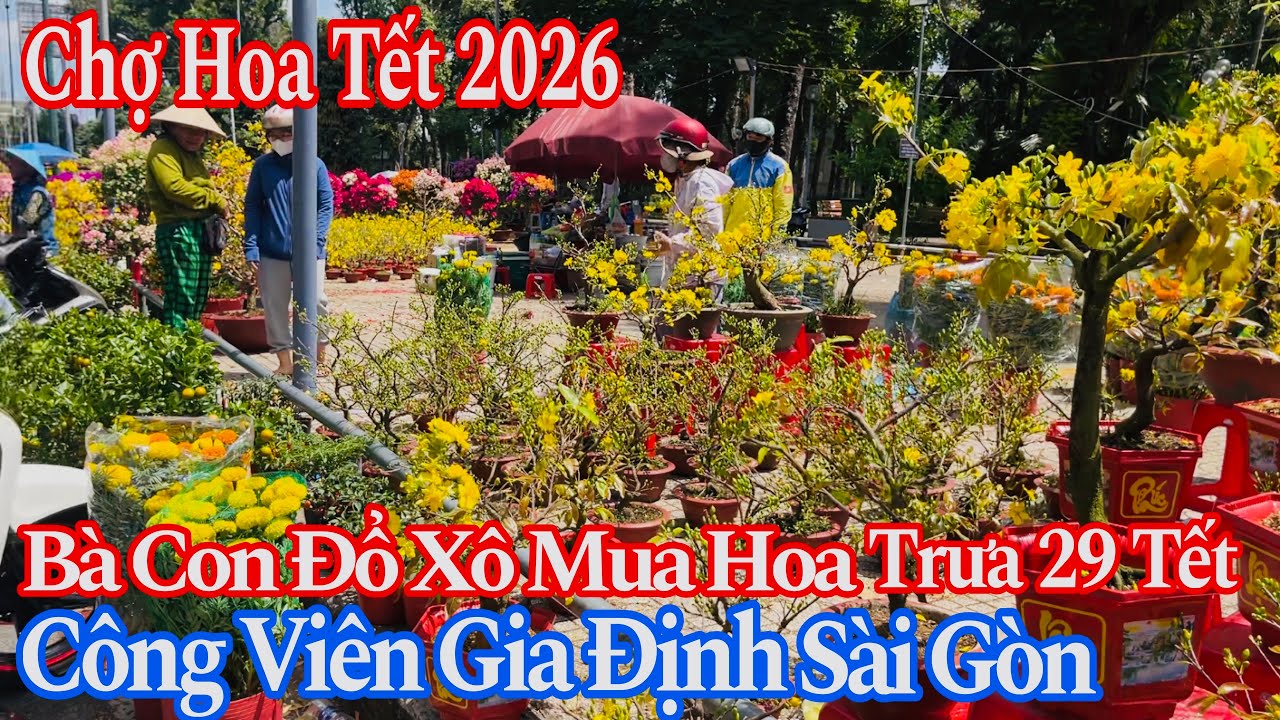 Bà Con Đổ Xổ Đi Mua Hoa Trưa 29 Tết 2026 Xổ Giá Rẻ Bèo - Công Viên Gia Định Sài Gòn - 16/02/2026 