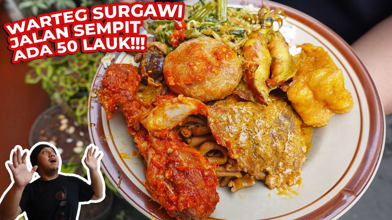 EDAAAN WARTEG DI JALAN SEMPIT INI PUNYA 50 LAUK!! MURAH KENYANG!