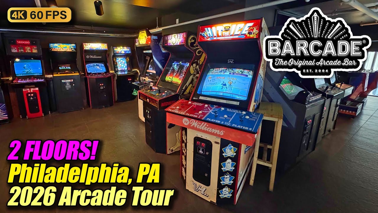 2 FLOORS! Barcade Center City (Philadelphia PA), January 2026 arcade tour, new 4K full walkthrough