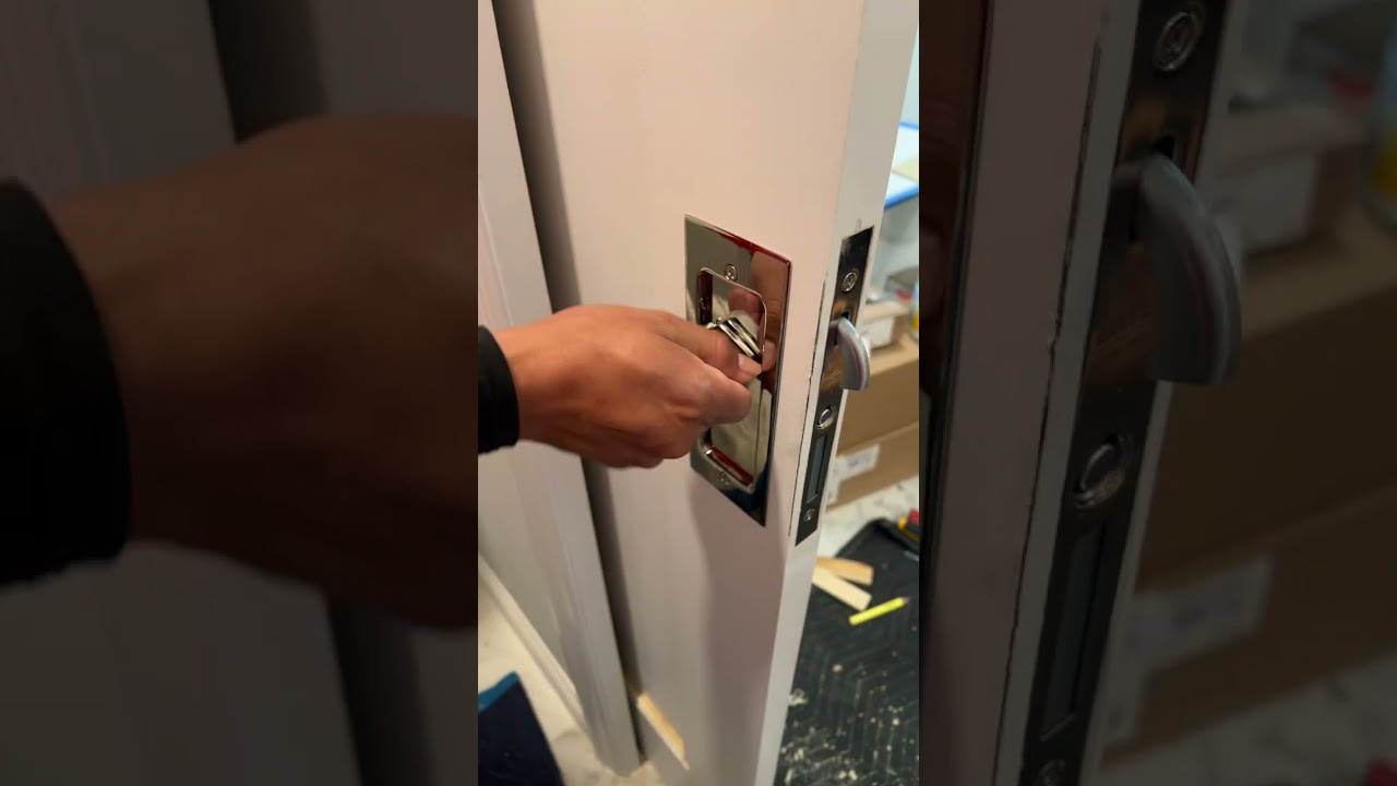 Pocket door hardware (Emtek 211514 privacy)