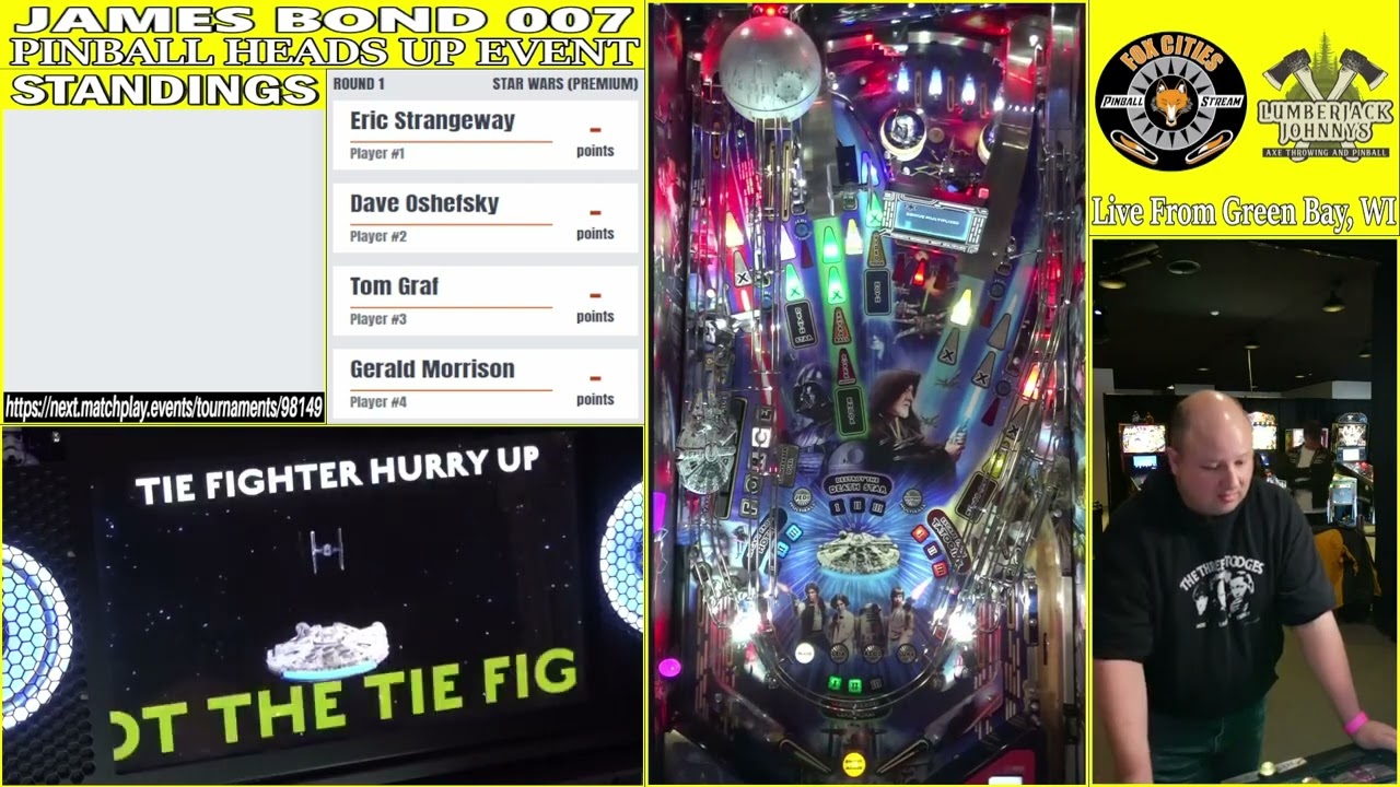 Bond 007 Heads Up Pinball Tournament at Lumberjack Johnny's