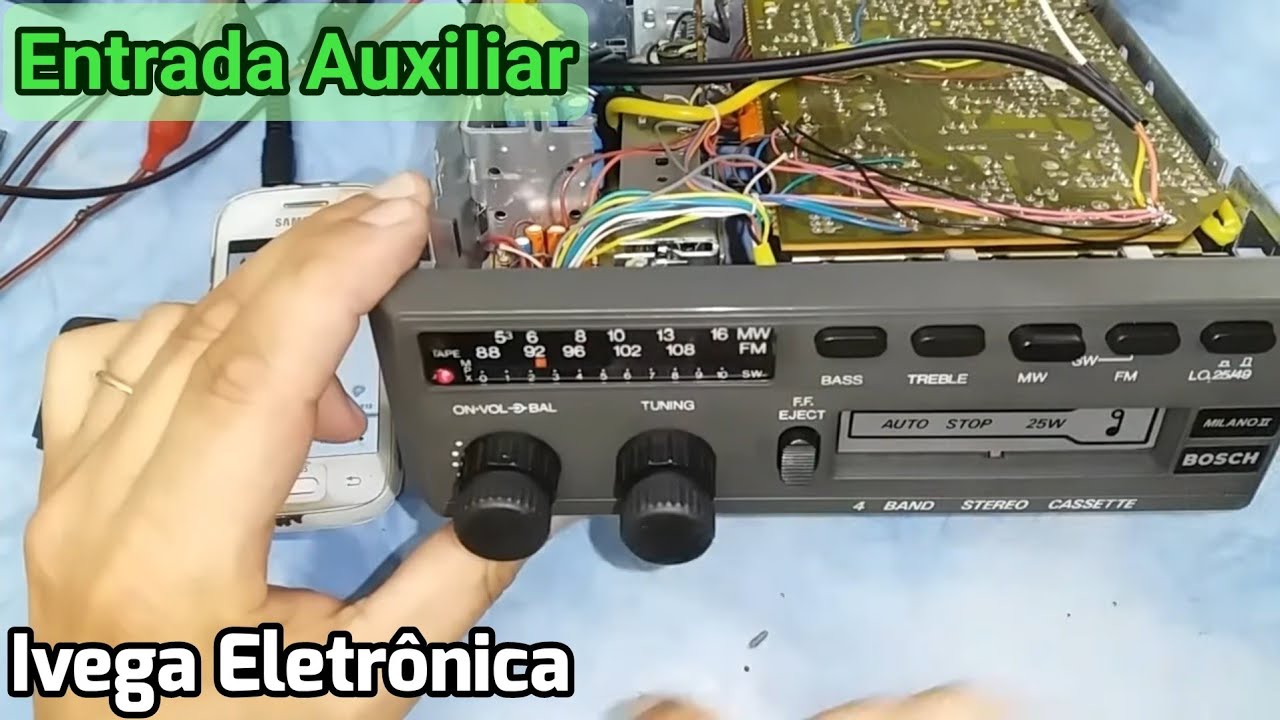 Entrada Auxiliar BOSCH Milano 2, para ligar receptor de Bluetooth ou celular, como fazer !