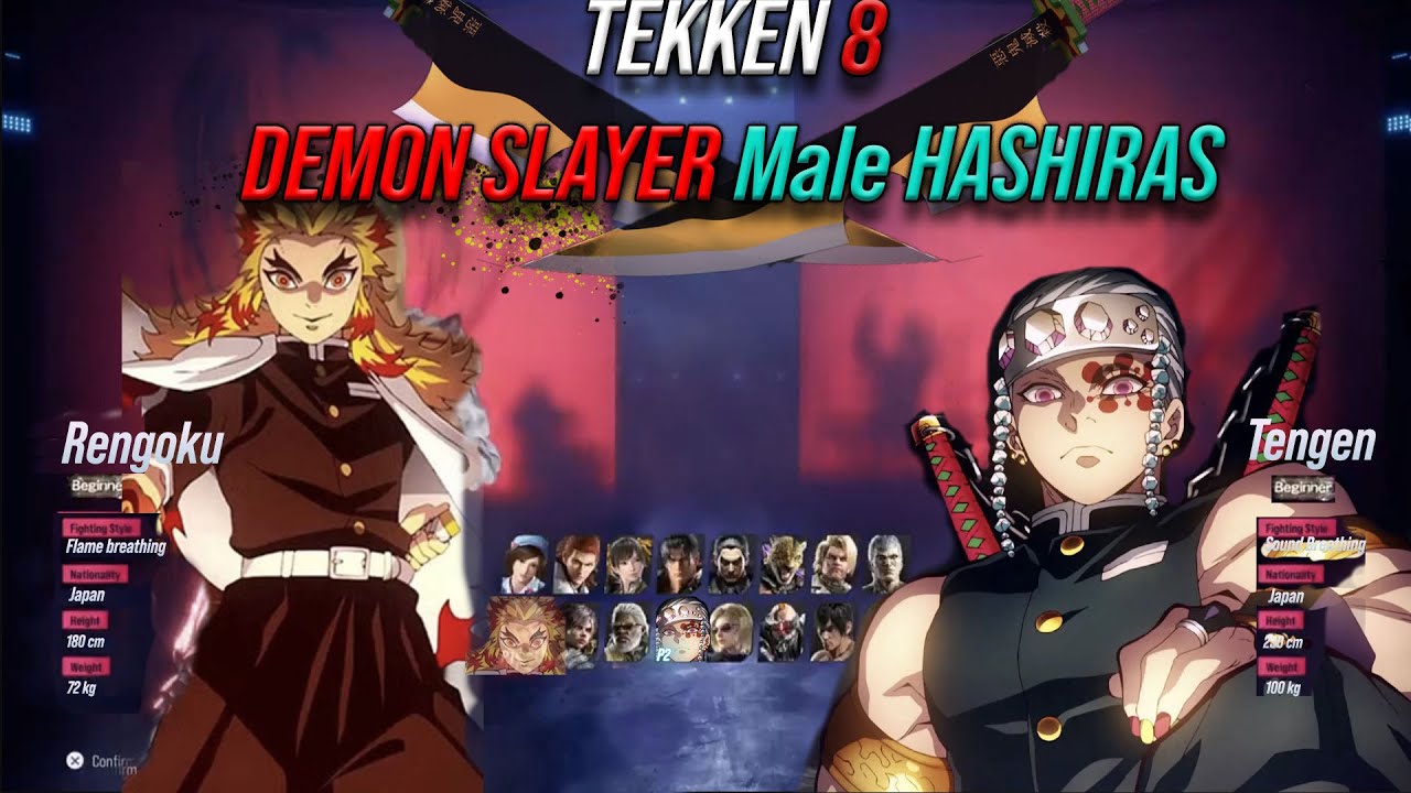 Demon Slayer hashiras in Tekken 8 Customizations