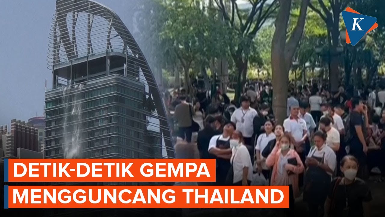 Detik-detik Gempa Mengguncang Thailand, Air Kolam Renang Tumpah ke Jalanan