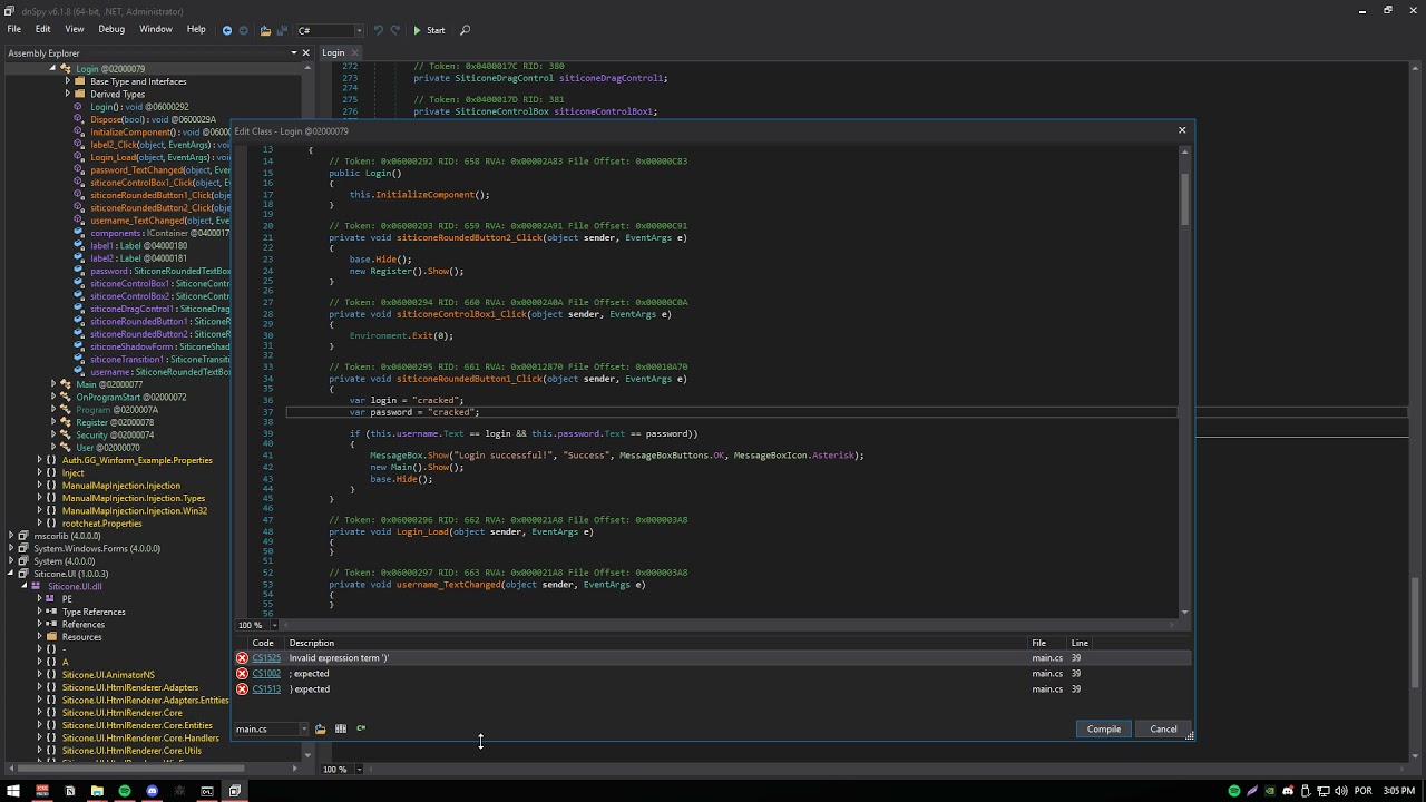cracking c# loader cheat