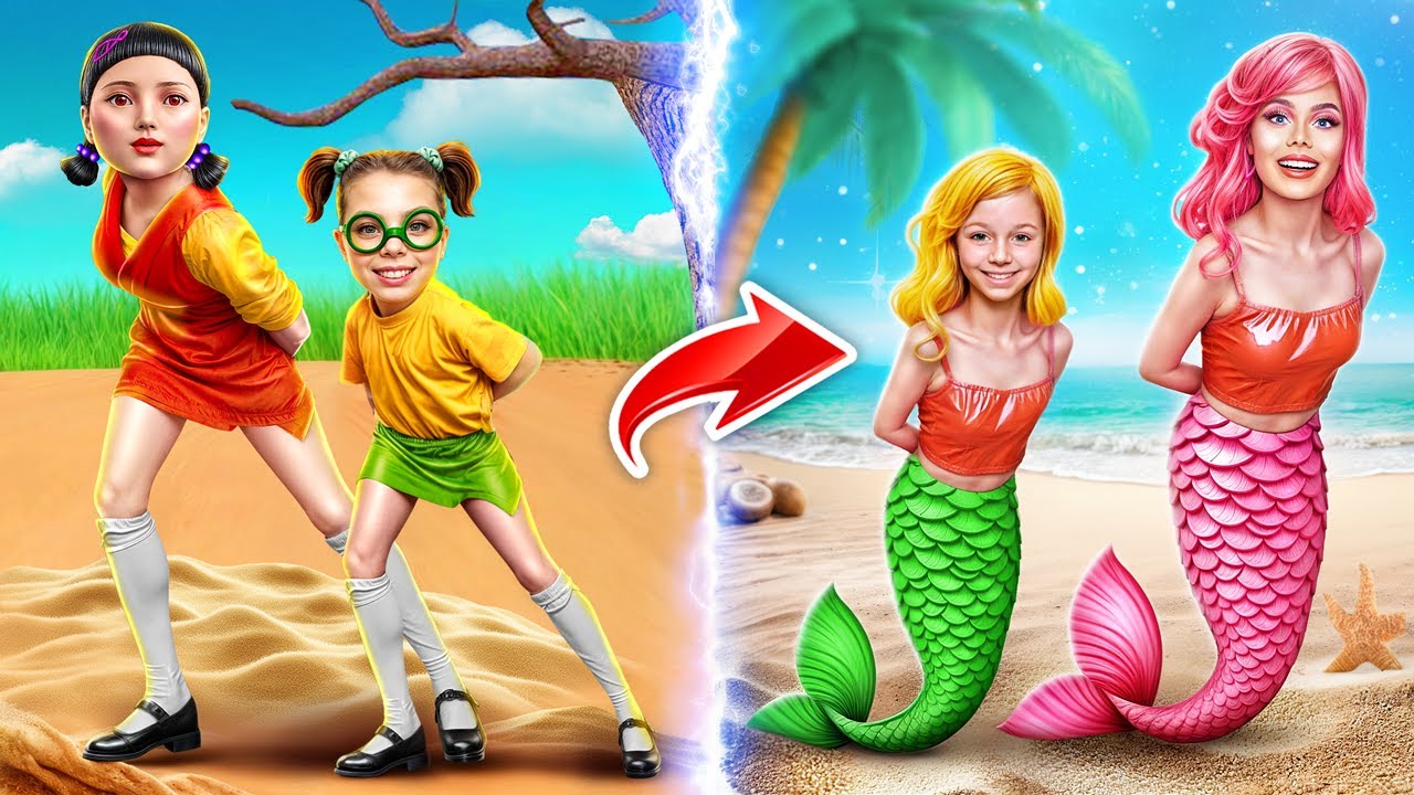 Squid Game Okulunda Denizkızı Nasıl Olunur! İnekten Denizkızına dönüşüm!