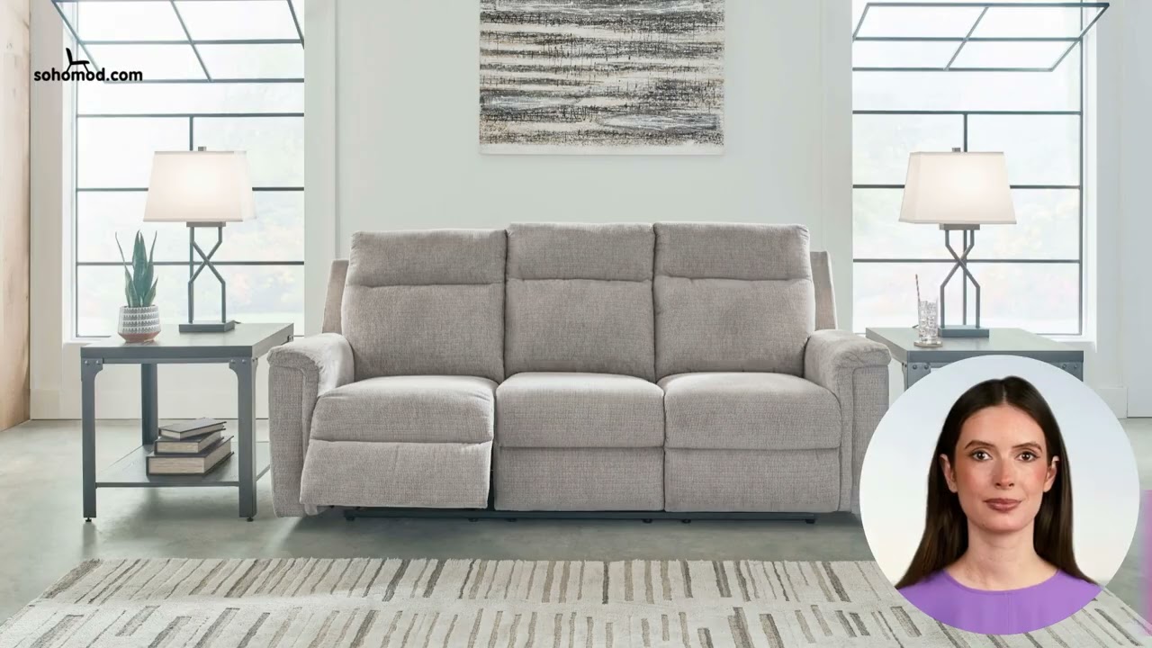 Ashley Barnsana Polyester Power Reclining Sofa - Ultimate Comfort at Your Fingertips!