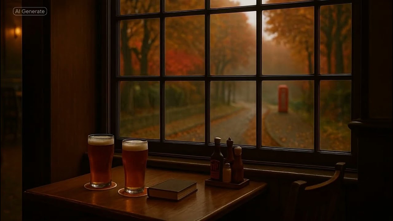 British Pub Ambience – Rainy Autumn Afternoon Pints & Warm Atmosphere | Relaxing English Tavern
