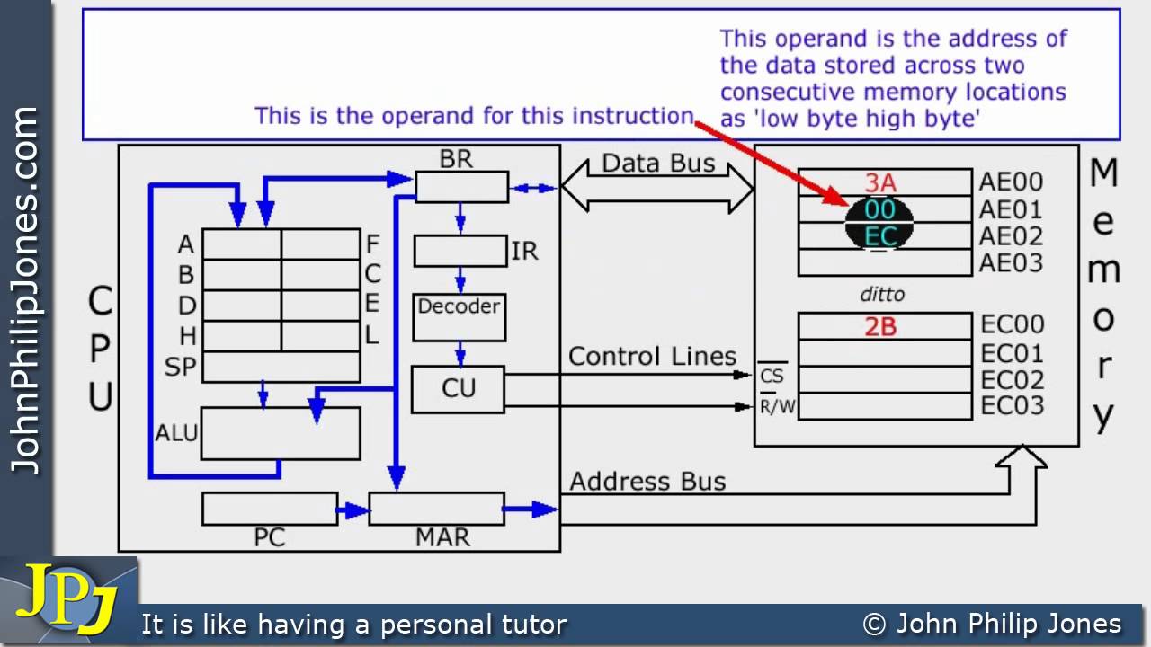 Fetch-Decode-Execute Cycle for Absolute Addressing