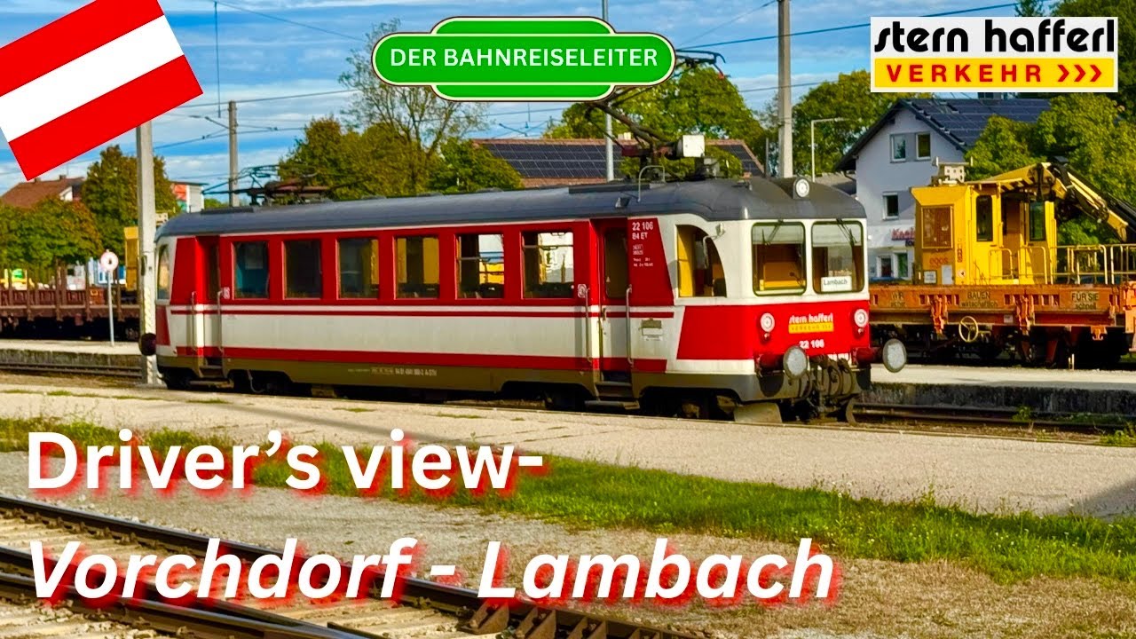 Vorchdorf to Lambach - Drivers view. Fahrerblick Stern Hafferl, Austria