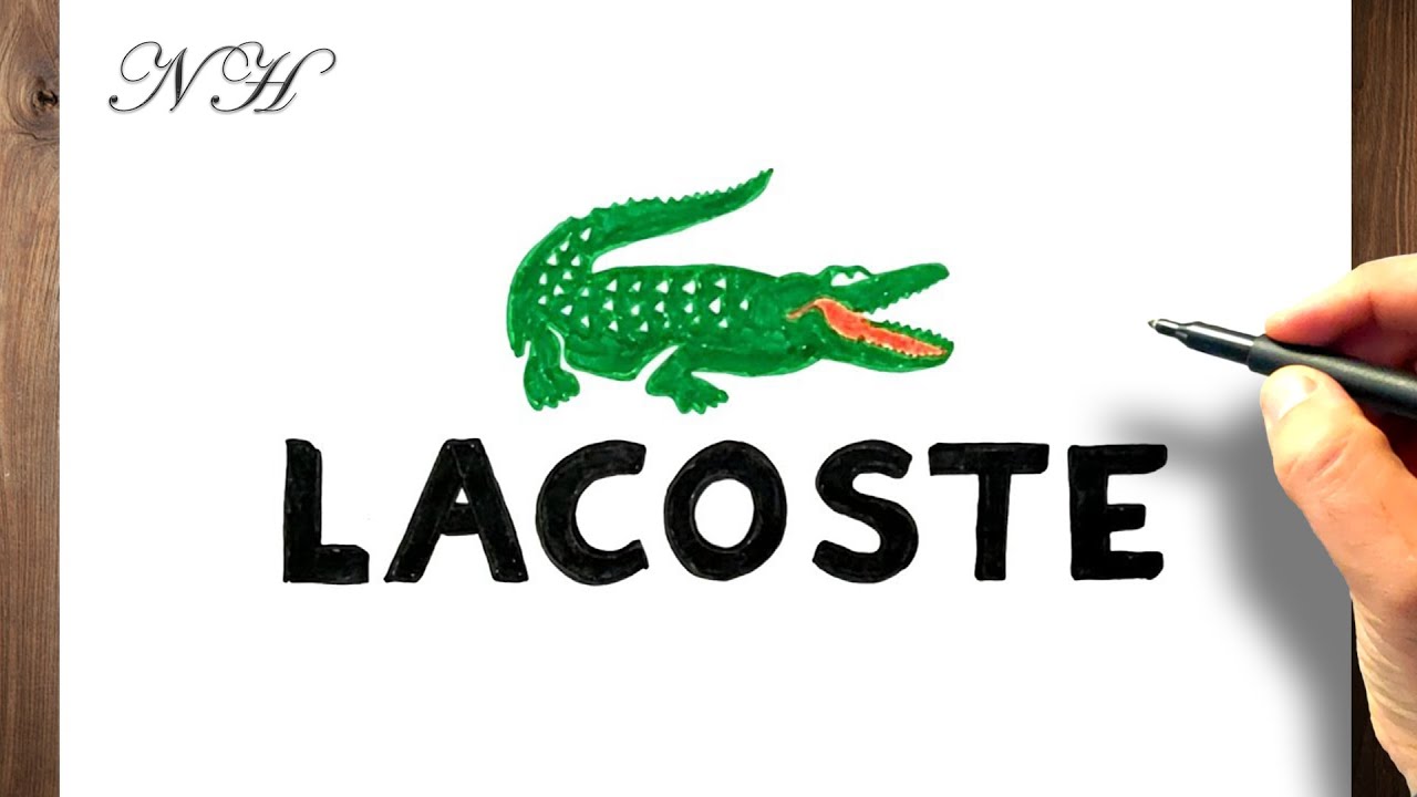 Comment dessiner un crocodile de logo lacoste facile