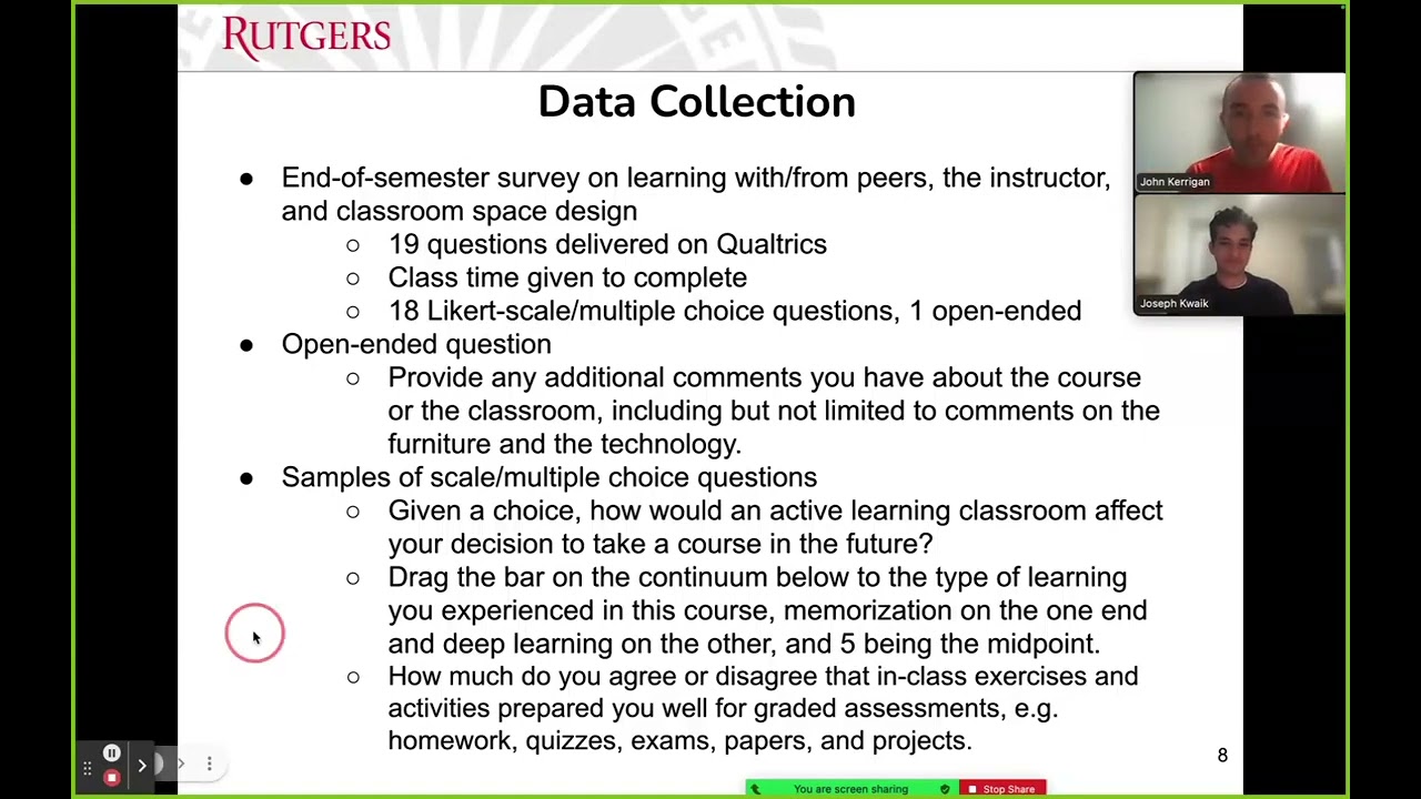 Investigating the Effects of Active Learning Classrooms - John Kerrigan - Joseph Kwaik
