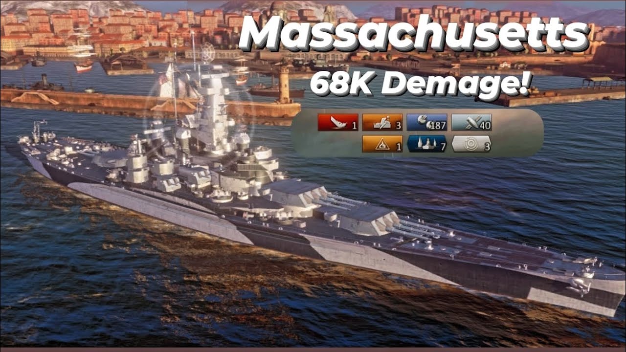 #wargaming #ships #wows #wowsblitz World Of Warships Blitz / MASSACHUSETTS 68K DEMAGE!