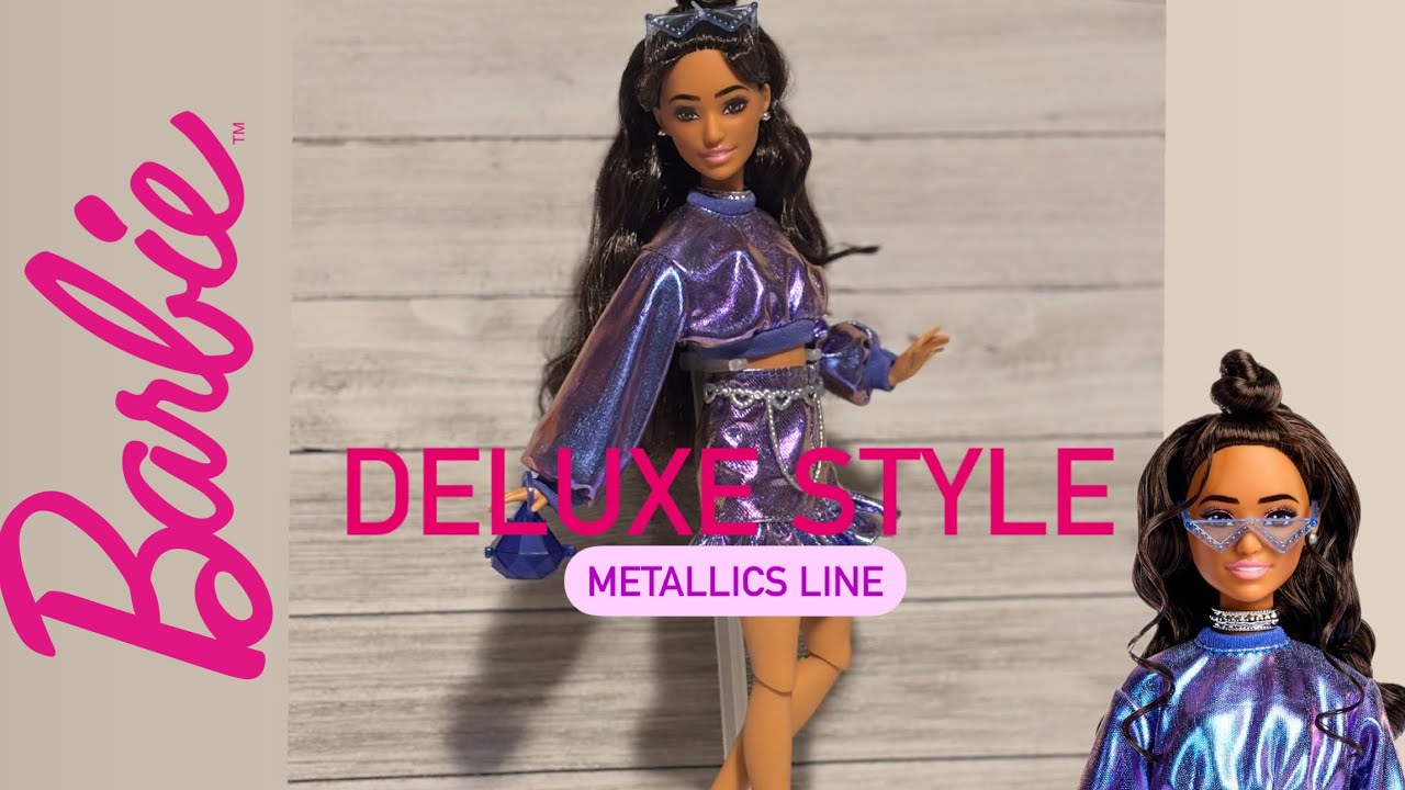 NEW Barbie Deluxe Style Metallics Line doll unboxing and review!