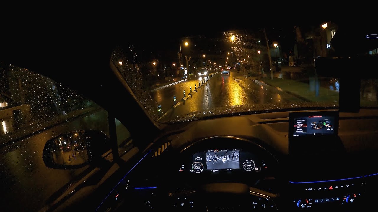 Audi Q7 E-Tron 374HP Rain & NIGHT POV DRIVE Onboard (4K60FPS)