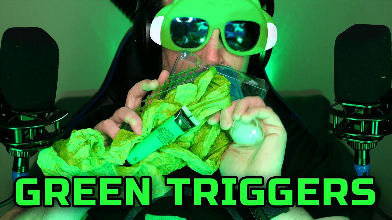 Seven Ultra-Relaxing Green ASMR Triggers 🟢 No Talking 🤫