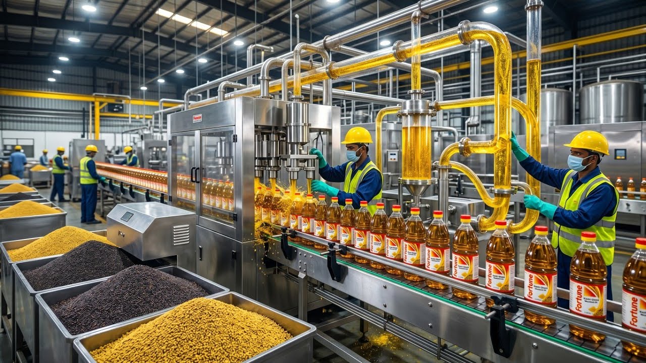 Inside Fortune Kachi Ghani Mustard Oil Factory | Complete Manufacturing Process