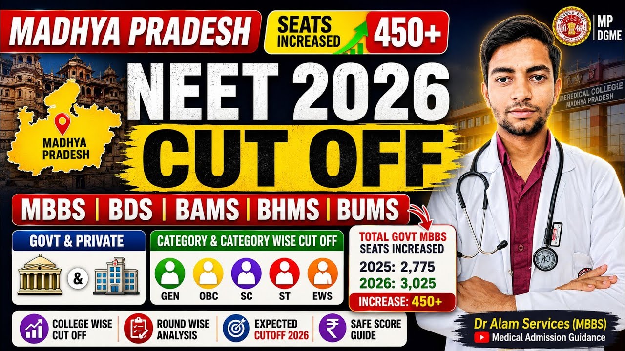 Проходные баллы MP NEET 2026 после увеличения количества мест | MBBS BDS BAMS BHMS BUMS #neet2026...