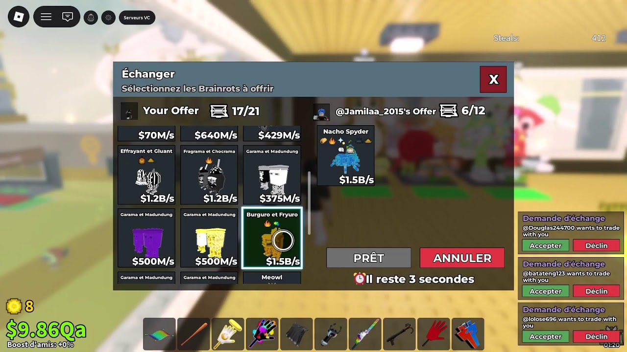 Trade PVP sab chill